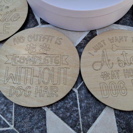 Engraved Dog Breed Coaster Set, Wooden Table Drinks Mat, Housewarming Present.