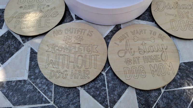 Engraved Dog Breed Coaster Set, Wooden Table Drinks Mat, Housewarming Present.