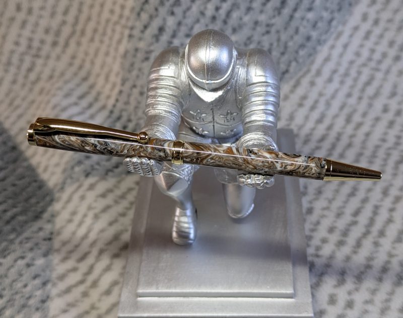 Hand turned acrylic slimline ballpoint pen