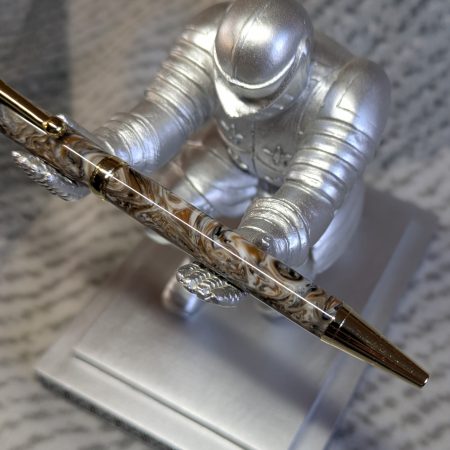 Hand turned acrylic slimline ballpoint pen