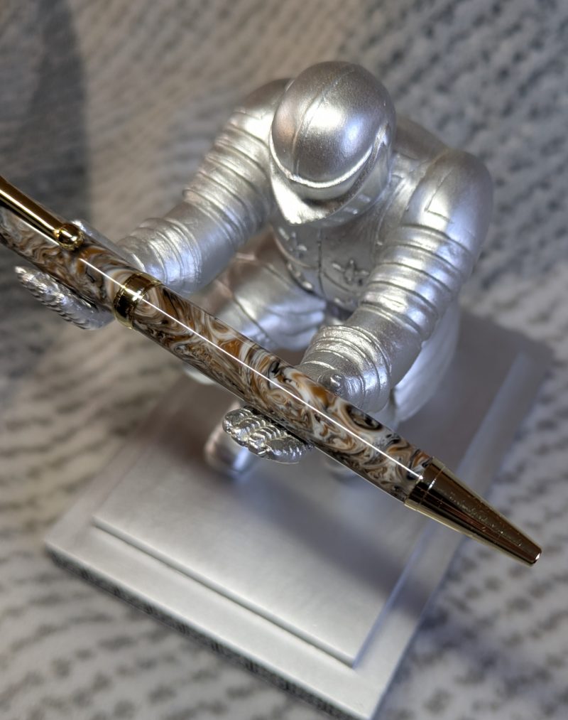 Hand turned acrylic slimline ballpoint pen