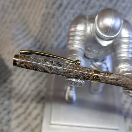 Hand turned acrylic slimline ballpoint pen
