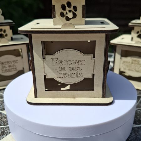 Personalised Dog Wooden Memorial Lantern – Engraved Pet Bereavement Keepsake