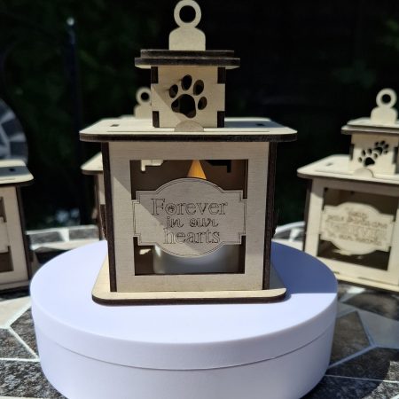 Personalised Dog Wooden Memorial Lantern – Engraved Pet Bereavement Keepsake