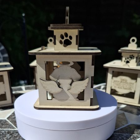 Personalised Dog Wooden Memorial Lantern – Engraved Pet Bereavement Keepsake