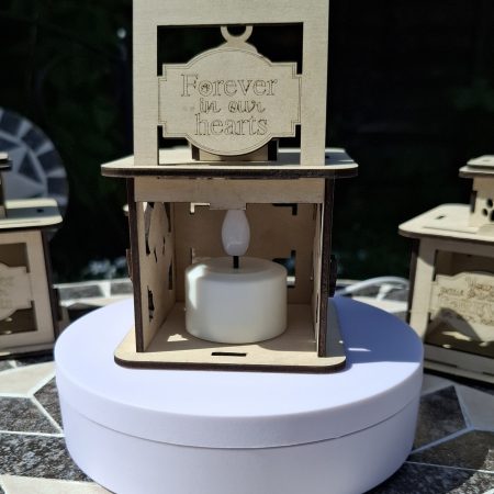 Personalised Dog Wooden Memorial Lantern – Engraved Pet Bereavement Keepsake
