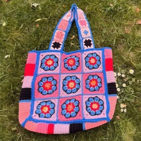 Handmade Rustic Floral Cotton Tote Bag - Recycled Lining