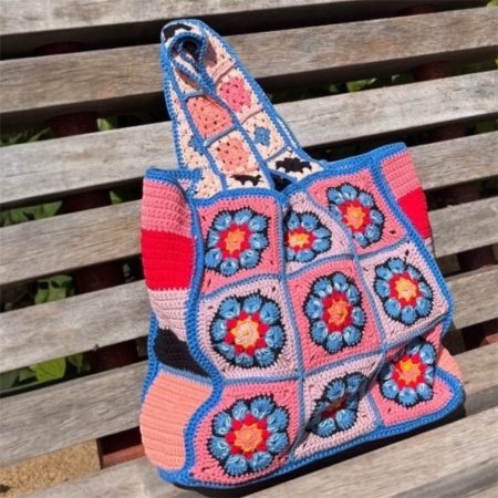 Handmade Rustic Floral Cotton Tote Bag - Recycled Lining