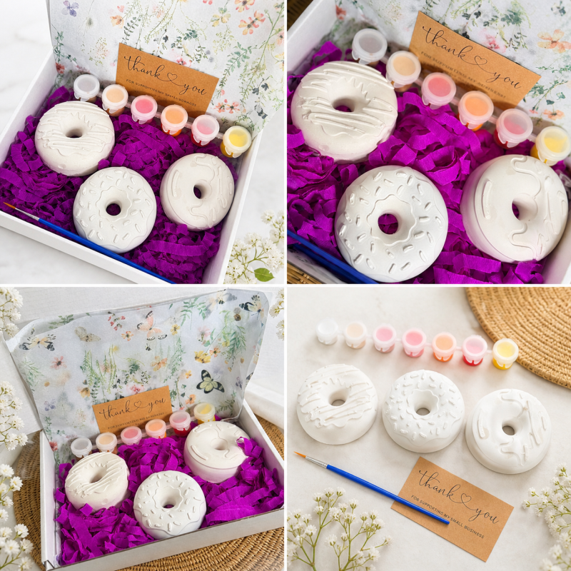 Donuts Kit for Kids, DIY Painting Craft Set, Kids Art Activity Box