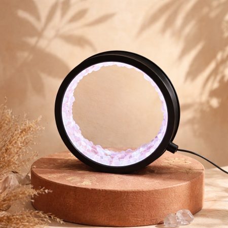 Small crystal ring light – Rose Quartz 16cm diameter usb powered