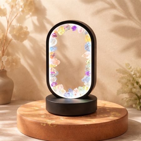 Oval crystal ring light mixed crystals 20cm high usb powered