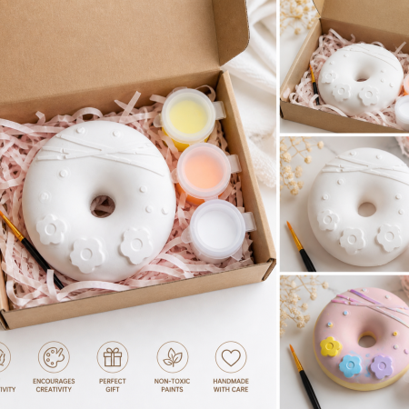 Paint-Your-Own Donut Craft Kit – DIY Kids Painting Set