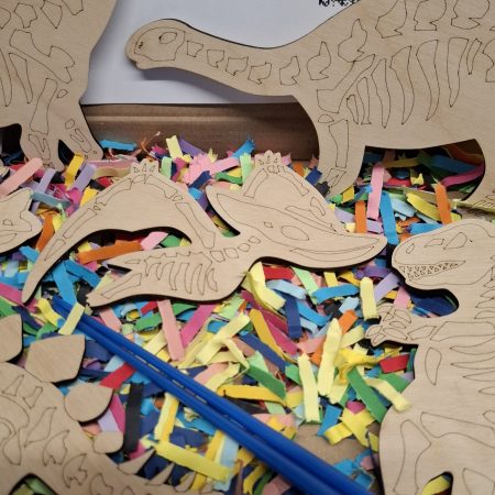 Wooden Dinosaur Craft Kit, Paint Your Own, DIY Painting, Wooden Cut-Outs
