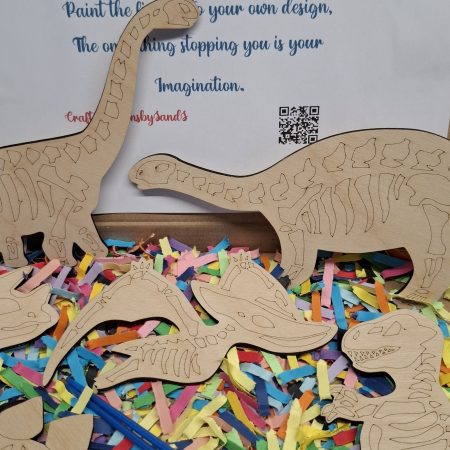 Wooden Dinosaur Craft Kit, Paint Your Own, DIY Painting, Wooden Cut-Outs