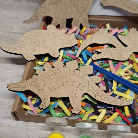 Wooden Dinosaur Craft Kit, Paint Your Own, DIY Painting, Wooden Cut-Outs