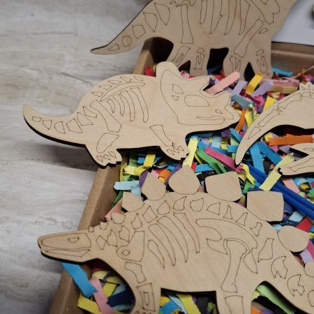 Wooden Dinosaur Craft Kit, Paint Your Own, DIY Painting, Wooden Cut-Outs