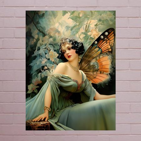 Butterfly Goddesses Print Set Aztec Mythology Art Canvas Print: A4/A3 1920’s Print Style: #2