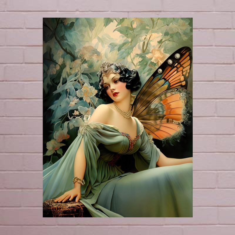 Butterfly Goddesses Print Set Aztec Mythology Art Canvas Print: A4/A3 1920’s Print Style: #2