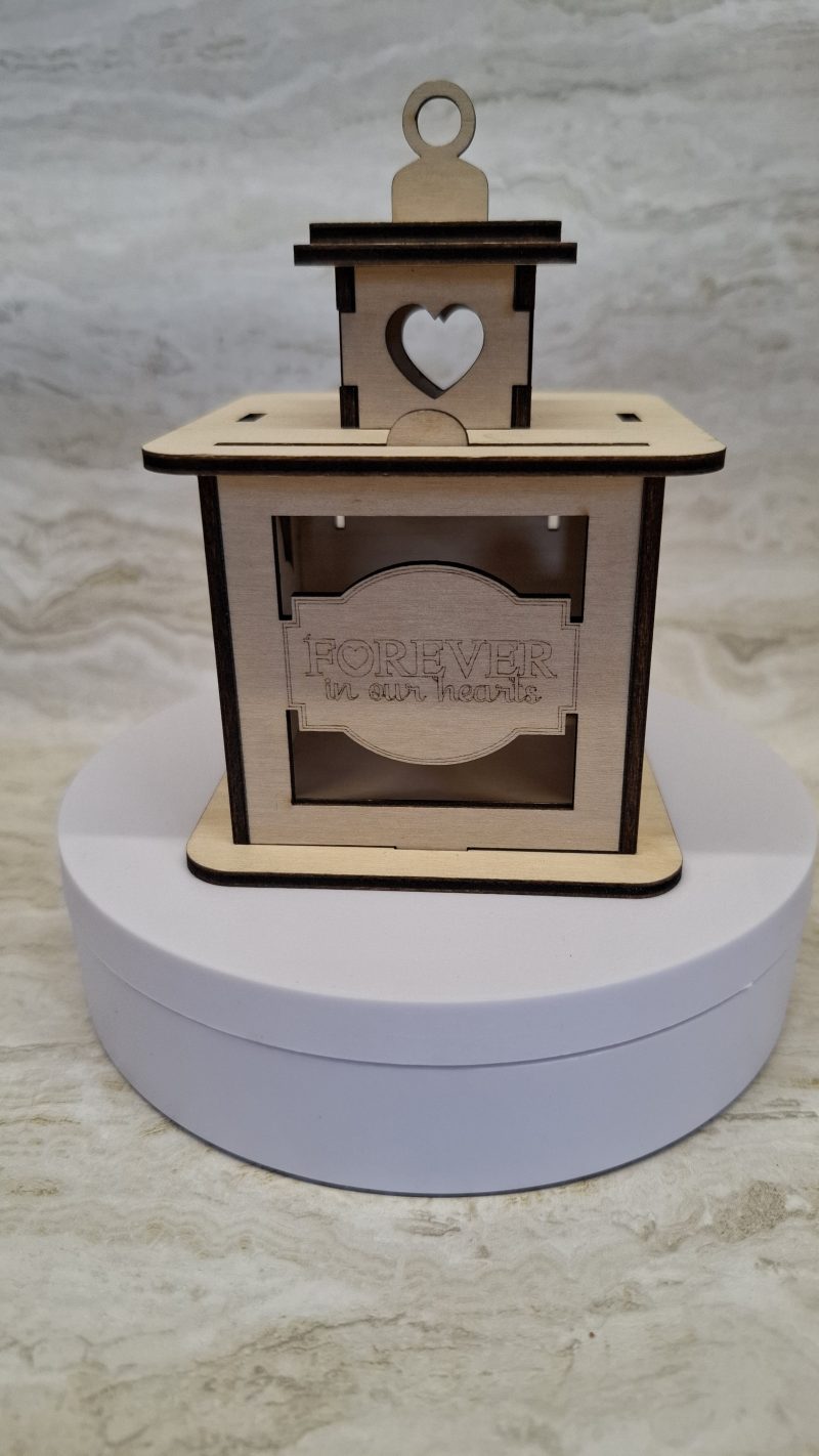 Personalised Rabbit Wooden Memorial Lantern – Engraved Pet Bereavement Keepsake