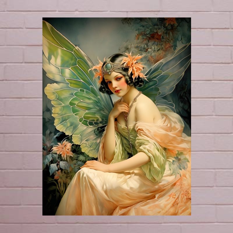 Butterfly Goddesses Print Set Aztec Mythology Art Canvas Print: A4/A3 1920’s Print Style: #3