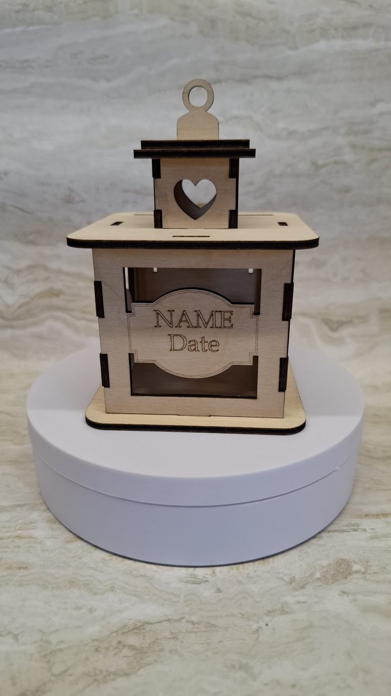 Personalised Rabbit Wooden Memorial Lantern – Engraved Pet Bereavement Keepsake