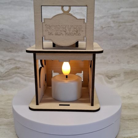 Personalised Rabbit Wooden Memorial Lantern – Engraved Pet Bereavement Keepsake