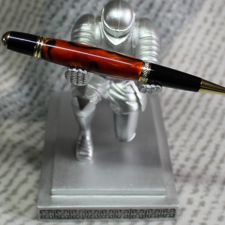Sierra ballpoint pen made from orange and black acrylic