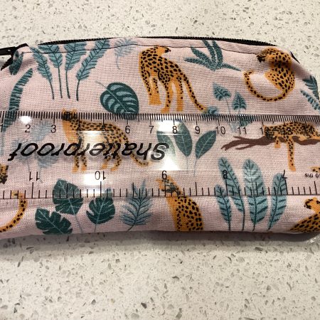 Small Cute Leopard Themed Fabric Padded Lined Zipped Coin/Card Purse