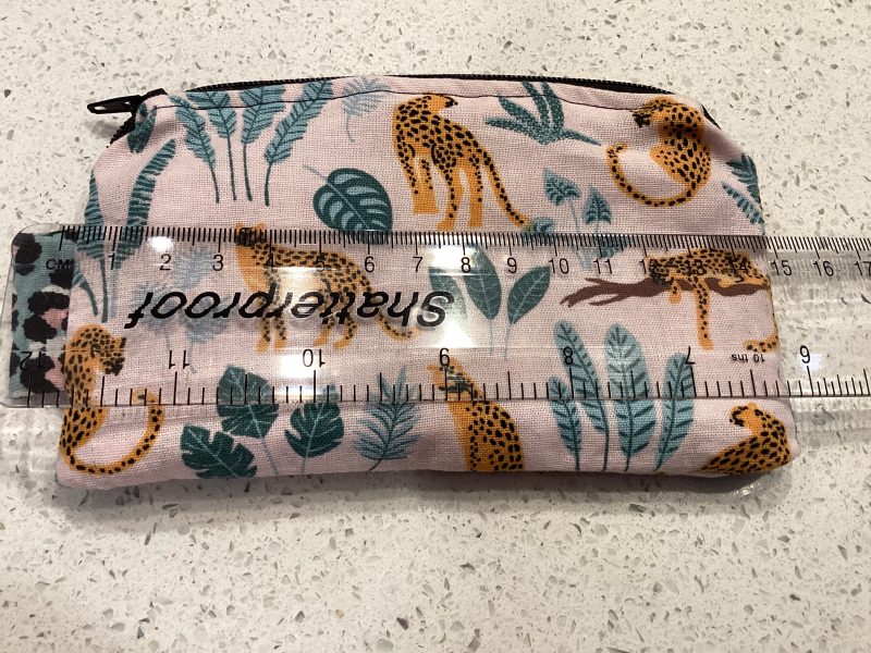 Small Cute Leopard Themed Fabric Padded Lined Zipped Coin/Card Purse
