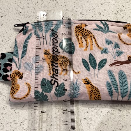 Small Cute Leopard Themed Fabric Padded Lined Zipped Coin/Card Purse