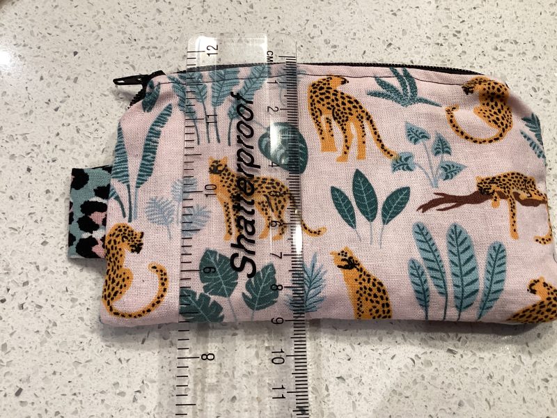 Small Cute Leopard Themed Fabric Padded Lined Zipped Coin/Card Purse