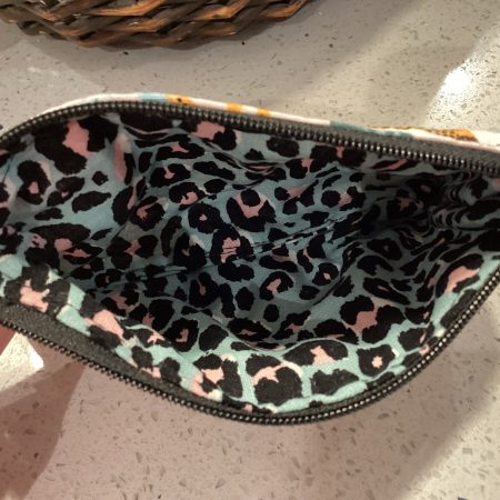 Small Cute Leopard Themed Fabric Padded Lined Zipped Coin/Card Purse