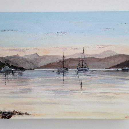 Original painting-Sunset Loch canvas