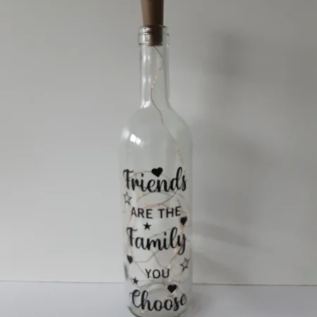 Friendship Light Up Wine Bottle: "Friends are Family" LED Gift