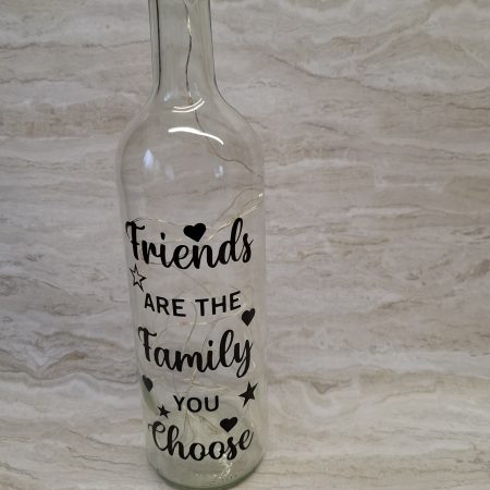 Friendship Light Up Wine Bottle: "Friends are Family" LED Gift