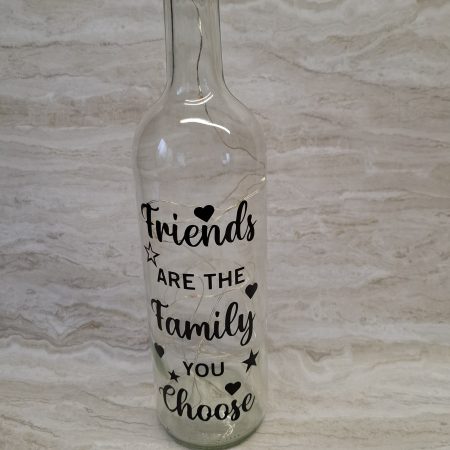 Friendship Light Up Wine Bottle: "Friends are Family" LED Gift