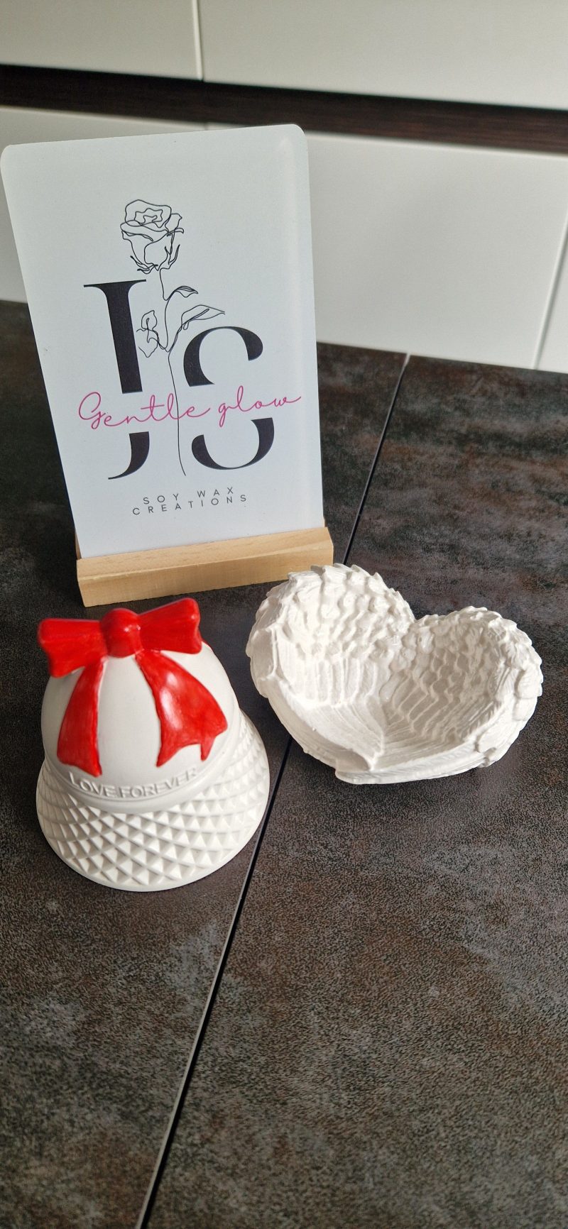 Candle holder and wings. Home decoration varnish Handmade beutyfull gift set for any occasion