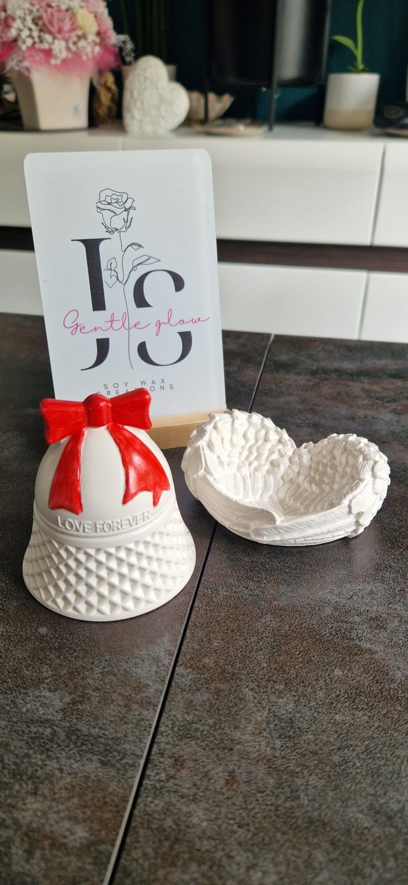 Candle holder and wings. Home decoration varnish Handmade beutyfull gift set for any occasion