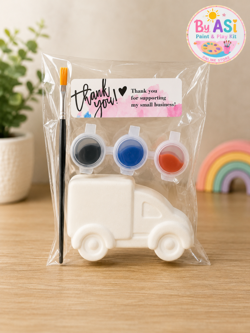 Paint Your Own Plaster Figurine Kit Set | Kids DIY Painting Activity | Vehicle Craft Bundle | Party Favors