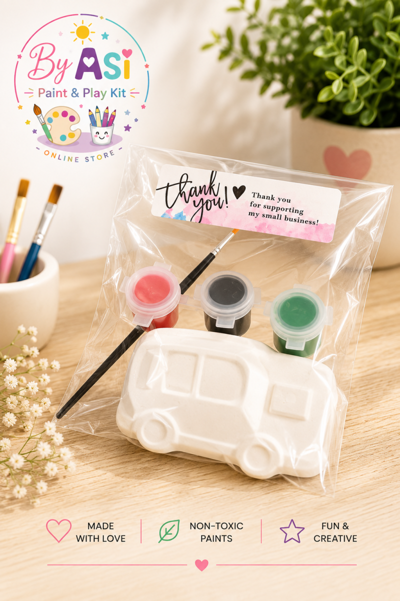 Paint Your Own Plaster Figurine Kit Set | Kids DIY Painting Activity | Vehicle Craft Bundle | Party Favors