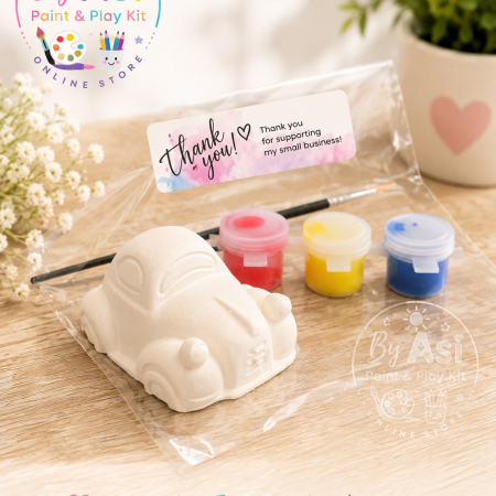 Paint Your Own Plaster Figurine Kit Set | Kids DIY Painting Activity | Vehicle Craft Bundle | Party Favors