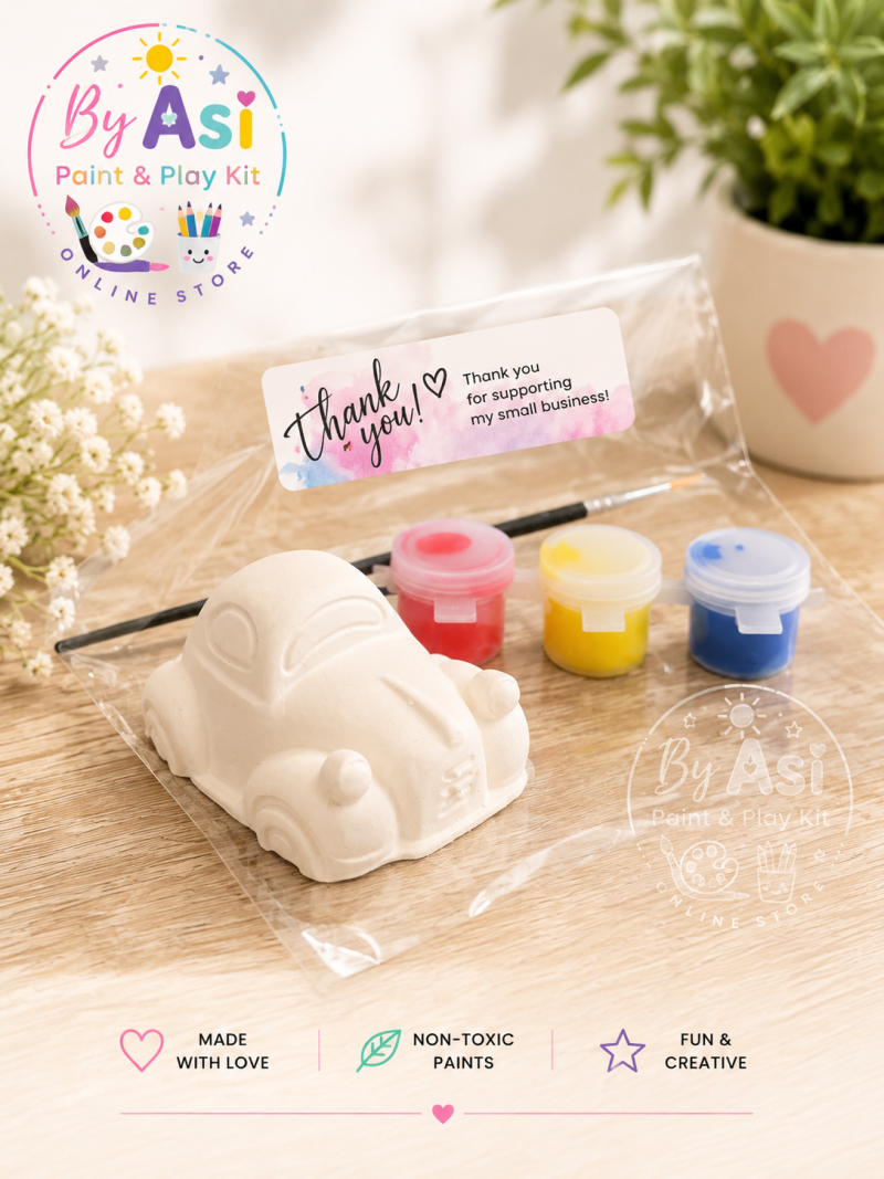 Paint Your Own Plaster Figurine Kit Set | Kids DIY Painting Activity | Vehicle Craft Bundle | Party Favors
