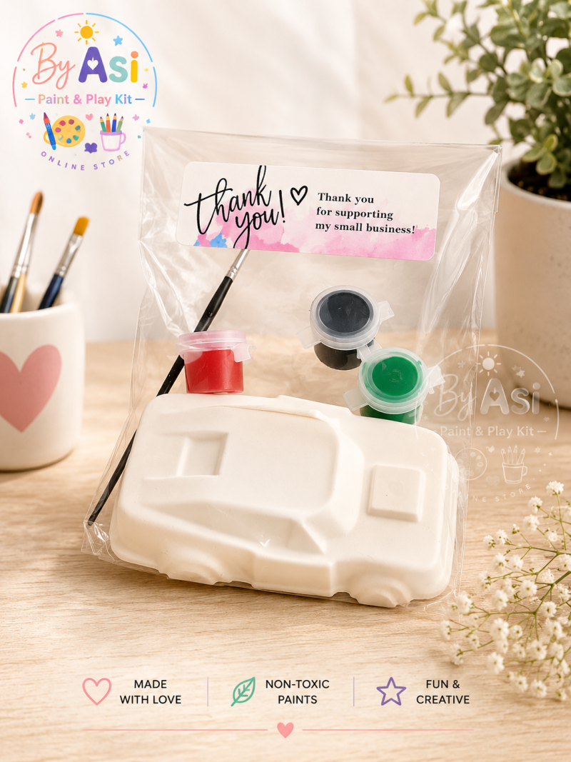 Paint Your Own Plaster Figurine Kit Set | Kids DIY Painting Activity | Vehicle Craft Bundle | Party Favors