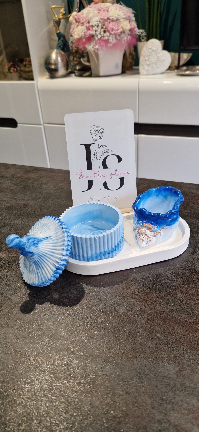 Bathroom decorative set made from quality gypsum, handcrafted