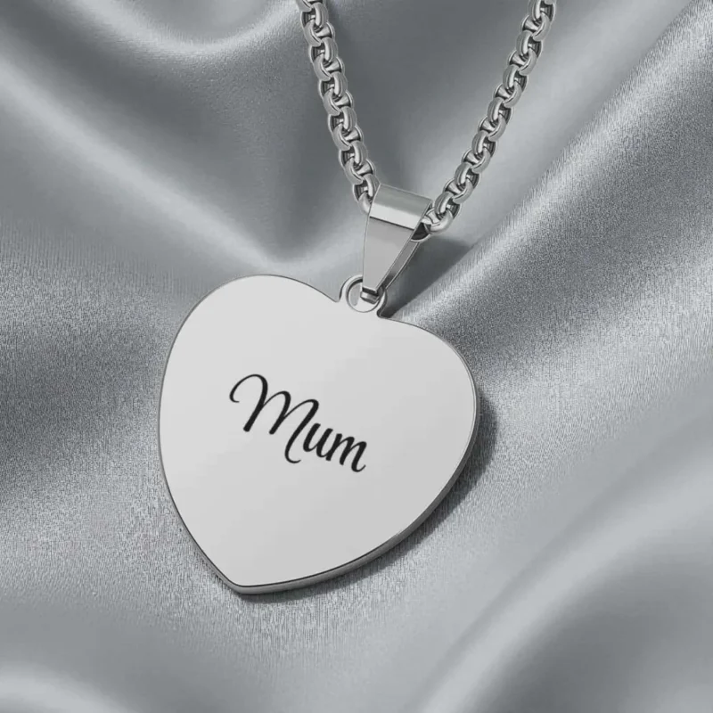 Handmade Solid Silver Heart Necklace with Personalised Pendant