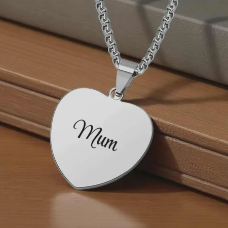 Handmade Solid Silver Heart Necklace with Personalised Pendant