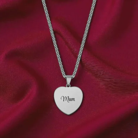 Handmade Solid Silver Heart Necklace with Personalised Pendant