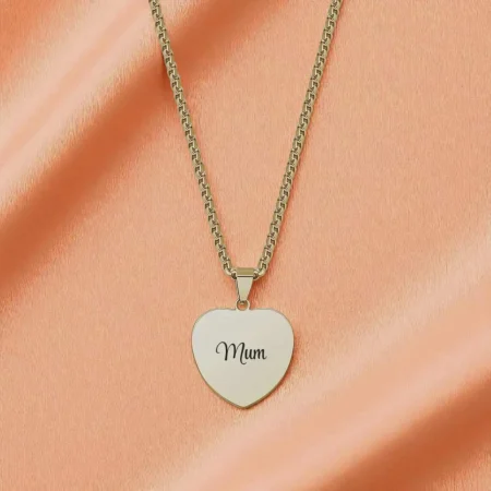 Handmade Solid Silver Heart Necklace with Personalised Pendant