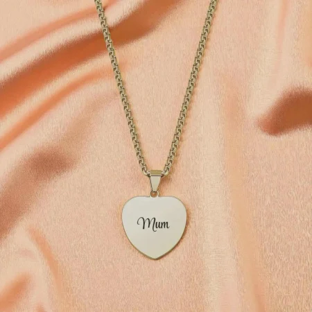 Handmade Solid Silver Heart Necklace with Personalised Pendant