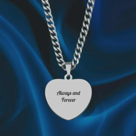 Personalised Handmade Silver Heart Necklace with Engraving